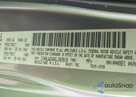 2014 Jeep Wrangler Unlimited Sport from USA, damaged, VIN 1C4BJWDG0EL263918